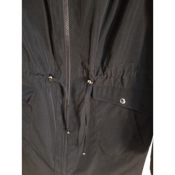Women's Liz Claiborne Hooded Winter Coat Large Black Full Zip - Picture 5 of 11